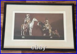 Native American -mounted Warrior 1895 By G. Barrie -rare Print-perfect Condition