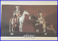 Native American -mounted Warrior 1895 By G. Barrie -rare Print-perfect Condition