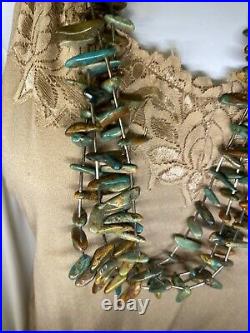 Native American vintage necklace Fetish Style Royston Turquoise Rare 4 Strands