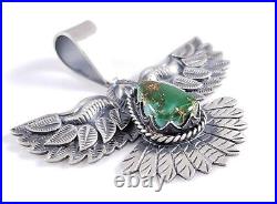 Navajo Eagle Pendant Sterling Silver Rare Royston Turquoise By Derrick Cadman