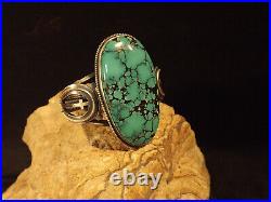 Navajo Gary Reeves Godber Mine RARE Spiderweb Turquoise & SS Bracelet