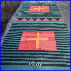 Navajo Germantown Revival Weaving/Rug Multicolor 62x29 Inch RARE