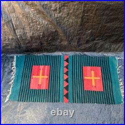 Navajo Germantown Revival Weaving/Rug Multicolor 62x29 Inch RARE