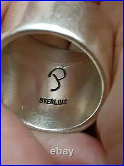 Navajo Jane Popovitch Gem Grade Rare Red Mountain Turquoise Sterling Ring 11