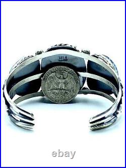 Navajo Kingman Turquoise Sterling Silver Handmade Bracelet By Betta Lee Rare