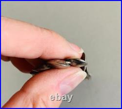 Navajo MD Rare Vintage Sterling Silver Handmade PILLOW BEAD Bracelet 7.5