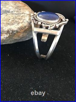 Navajo Native American Sterling Silver Lapis Bracelet J Platero 1259 Rare