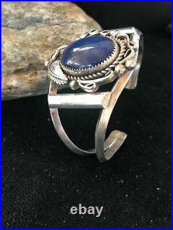 Navajo Native American Sterling Silver Lapis Bracelet J Platero 1259 Rare