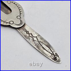 Navajo Native American Sterling Silver Turquoise Fold Over Bookmark RARE