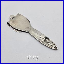 Navajo Native American Sterling Silver Turquoise Fold Over Bookmark RARE
