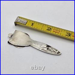 Navajo Native American Sterling Silver Turquoise Fold Over Bookmark RARE