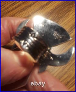 Navajo RICHARD SINGER Buffalo Kachina Ring Sterling ADJUSTABLE Ornate RARE New