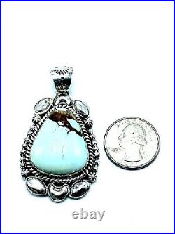 Navajo Royston Turquoise Sterling Silver Handmade Pendant By Bernita Begay Rare