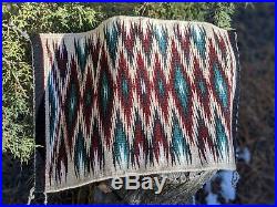 Navajo Rug Wool Weave Very Rare Pattern Native American Hand Made 14 x 21 inches