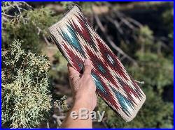 Navajo Rug Wool Weave Very Rare Pattern Native American Hand Made 14 x 21 inches
