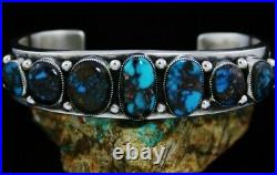 Navajo Sammie Kescoli Begay Rare Gem Grade Bisbee Turquoise Sterling Bracelet