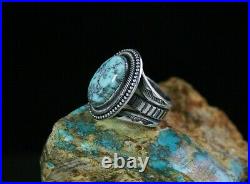 Navajo Sammie Kescoli Begay Rare Gem Grade Dry Creek Turquoise Sterling Ring 11
