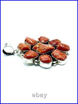 Navajo Sterling Silver Red Coral Handmade Pendant By Betta Lee Rare On eBay