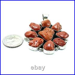 Navajo Sterling Silver Red Coral Handmade Pendant By Betta Lee Rare On eBay
