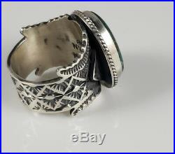 Navajo Sterling Silver Ring Rare Pixie Turquoise Handmade By Donovan Cadman