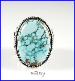 Navajo Sterling Silver Ring Rare Webbed Sierra Nevada Turquoise Donovan Cadman