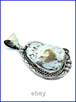 Navajo Sterling Silver Royston Turquoise Pendant Handmade By Betta Lee Rare