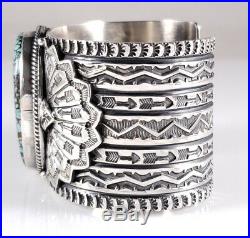 Navajo Sterling Silver Turquoise Bracelet Rare Hubei Handmade By Sunshine Reeves