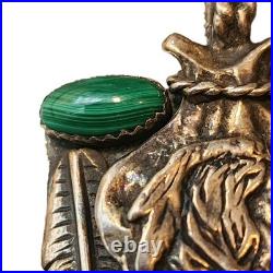 Navajo Sterling Silver Turquoise Chief Pendent Rare 26gm 2.5