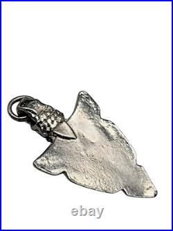 Navajo Sterling Silver Turquoise Inlay Arrowhead Pendant Rare Native American Navajo Sterling Silver Turquoise Inlay Arrowhead Pendant Rare Native American