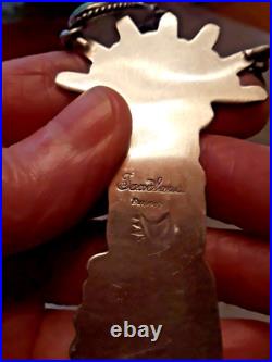 Navajo TOADLENA Kachina Squash Blossom Necklace ROYSTON Turquoise Sterling Rare