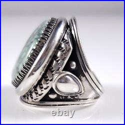 Navajo Variscite Sterling Silver Ring Rare Gem Grade Prince By Derrick Gordon