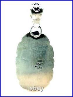 Navajo Wild Horse Turquoise Sterling Silver Handmade Pendant By Gilbert Nez Rare