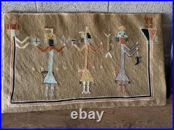 Navajo YEI Rug Art with Backing! RARE! Vintage fantastic find COLLECTIBLE