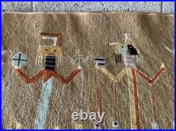 Navajo YEI Rug Art with Backing! RARE! Vintage fantastic find COLLECTIBLE