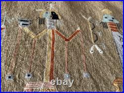 Navajo YEI Rug Art with Backing! RARE! Vintage fantastic find COLLECTIBLE