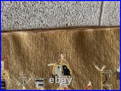 Navajo YEI Rug Art with Backing! RARE! Vintage fantastic find COLLECTIBLE