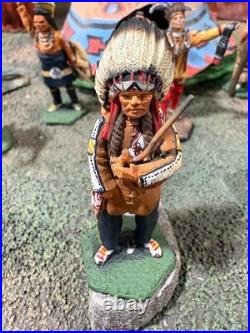 New Hope Design Rare Lot, 6 Native American Hand Painted with Tent included