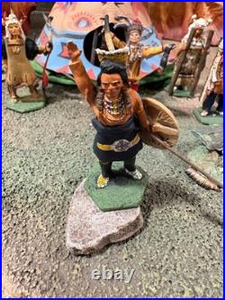 New Hope Design Rare Lot, 6 Native American Hand Painted with Tent included