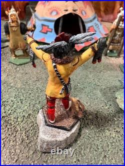 New Hope Design Rare Lot, 6 Native American Hand Painted with Tent included