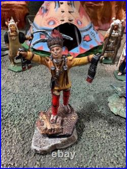 New Hope Design Rare Lot, 6 Native American Hand Painted with Tent included
