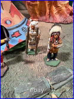 New Hope Design Rare Lot, 6 Native American Hand Painted with Tent included