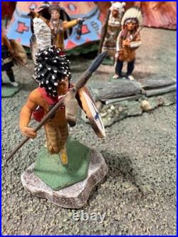 New Hope Design Rare Lot, 6 Native American Hand Painted with Tent included