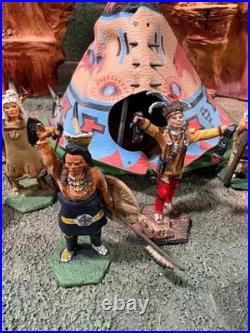 New Hope Design Rare Lot, 6 Native American Hand Painted with Tent included