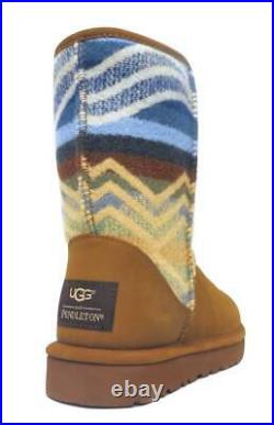 New Ugg Classic Short Pendleton Chestnut Southwest Aztec Shearling Boots RARE 9