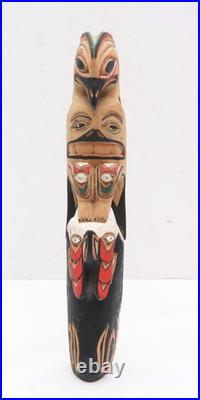 Northwest Coast Totem Pole VTG Rare Signed John Williams 12 Native American Art