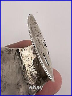 OLD Pawn Sterling Silver Native American Turquoise RARE Cuff Bracelet Signed