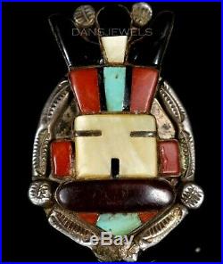 Old PAWN Vintage 60s Rare Cobblestone Antelope Kachina Sterling Turquoise Ring