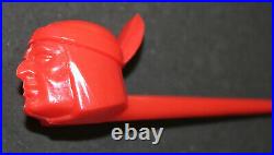 PEZ Peace Pipe Red Native American Indian No Feet Rare Vintage