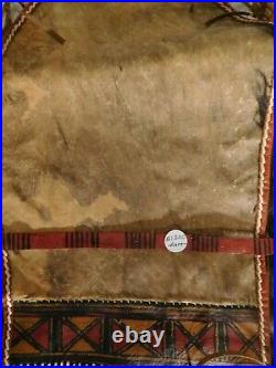 Parfleche Rare Native American Northern Plains Painted Rawhide Bag Many Tassles