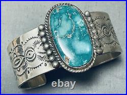 Particularly Rare Vintage Navajo Damale Turquoise Sterling Silver Bracelet